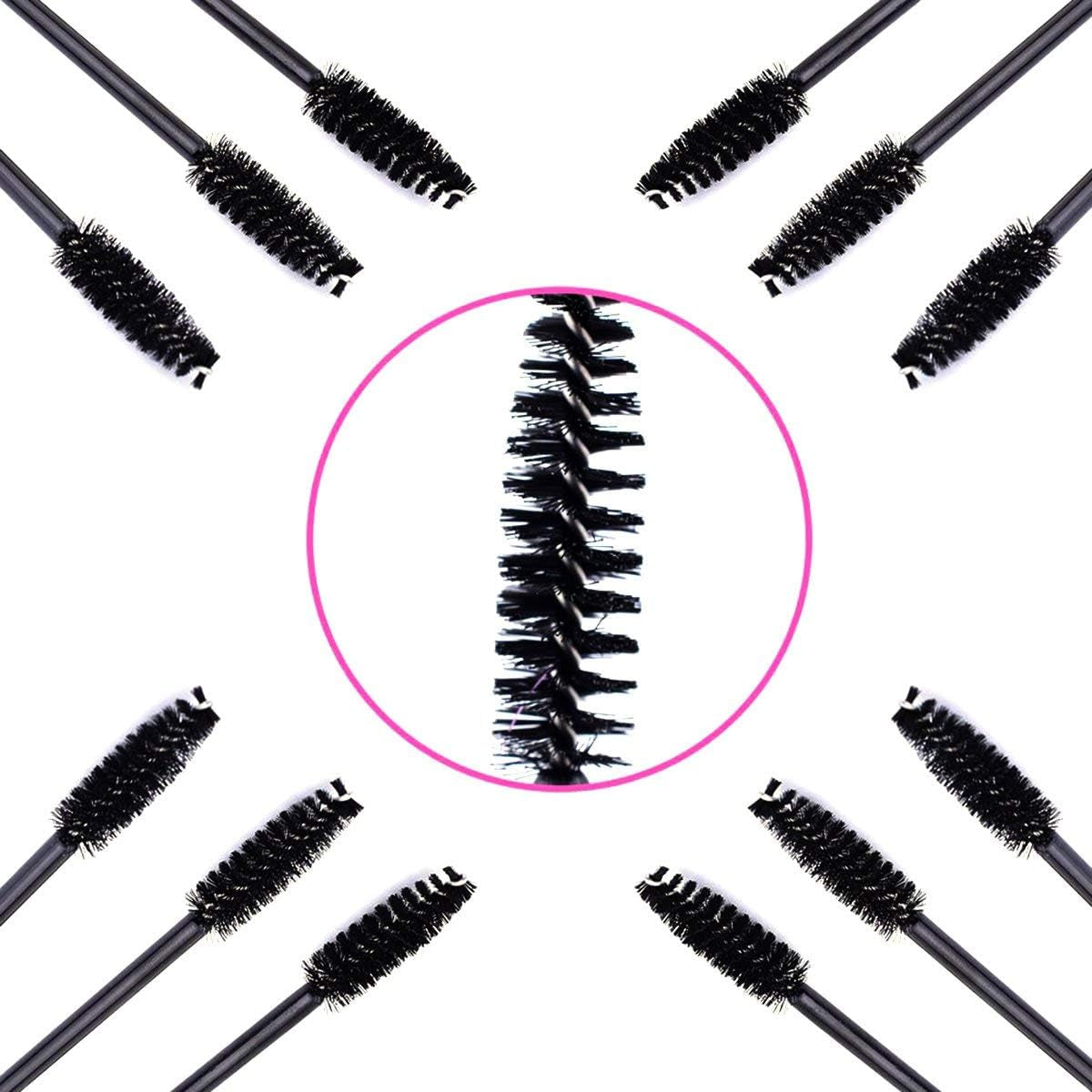50 PCS Disposable Eyelash Brushes Mascara Wands Eye Lash Eyebrow Applicator Cosmetic Makeup Brush Tool Kits (Black)