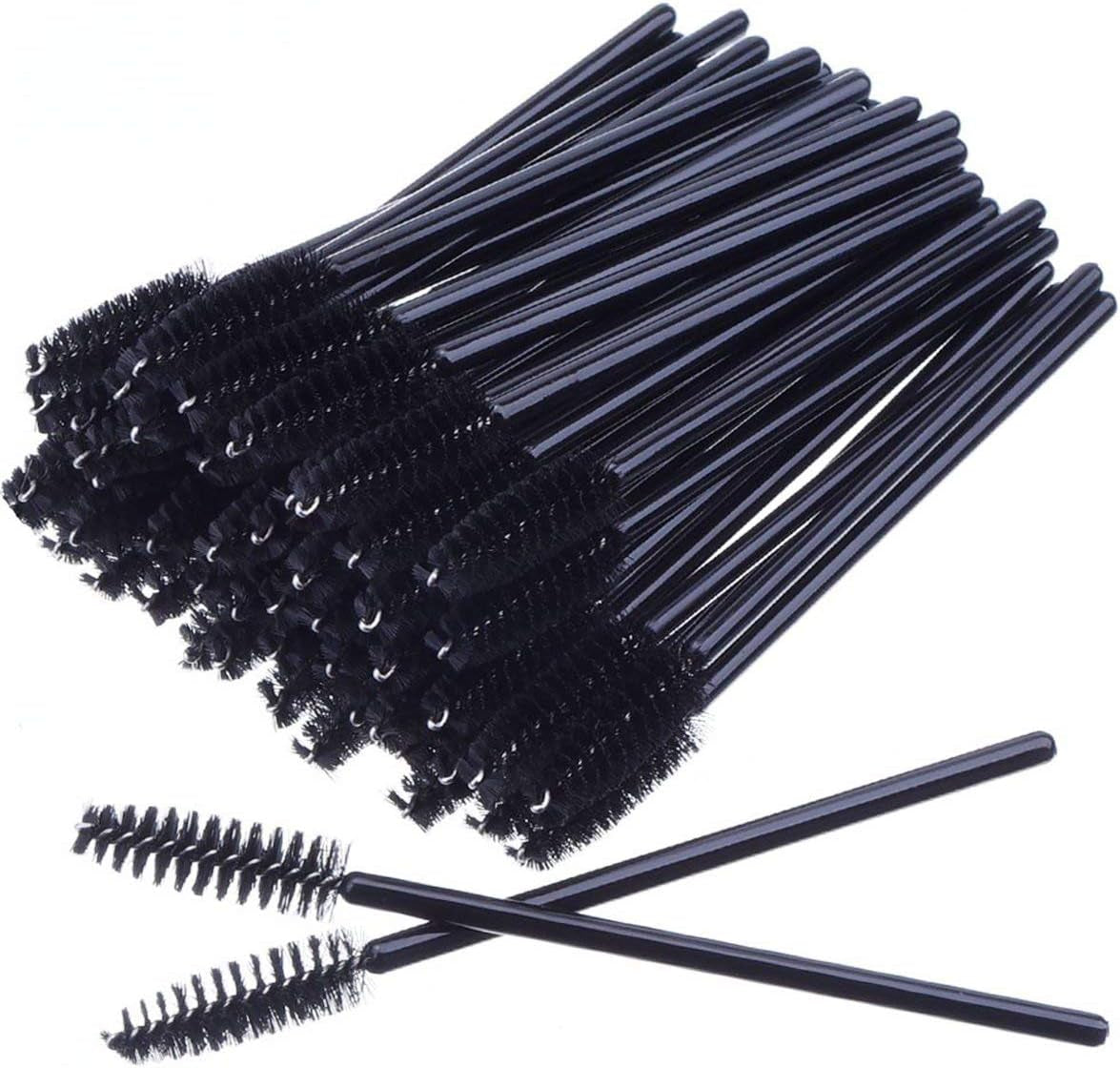50 PCS Disposable Eyelash Brushes Mascara Wands Eye Lash Eyebrow Applicator Cosmetic Makeup Brush Tool Kits (Black)