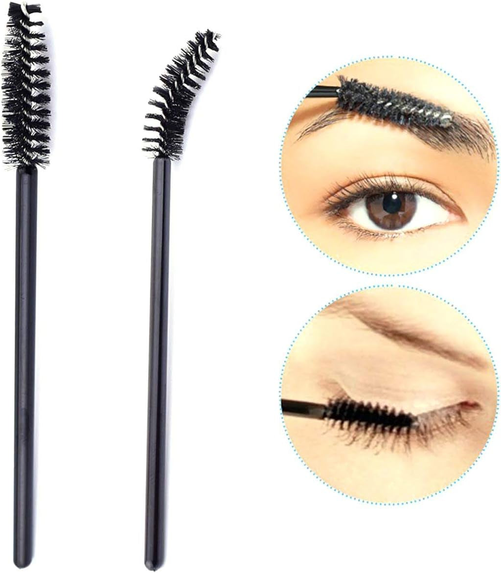 50 PCS Disposable Eyelash Brushes Mascara Wands Eye Lash Eyebrow Applicator Cosmetic Makeup Brush Tool Kits (Black)