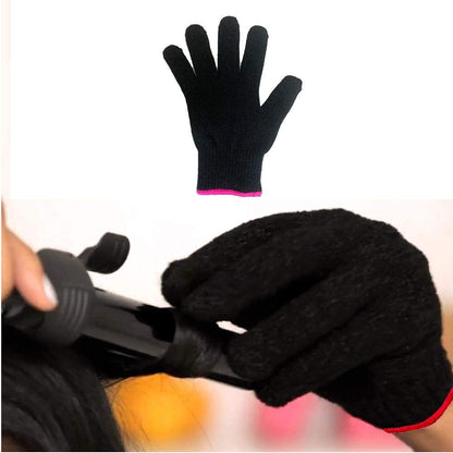 Flat Iron Travel Mat, Curling Iron Counter Protector with Heat Resistant Glove for Curling Irons, Hair Straightener, Flat Irons and Hair Styling Tools, 9” X 6.5”, Black by