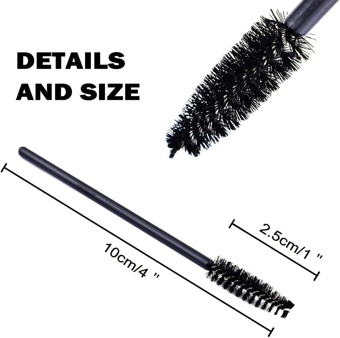 50 PCS Disposable Eyelash Brushes Mascara Wands Eye Lash Eyebrow Applicator Cosmetic Makeup Brush Tool Kits (Black)