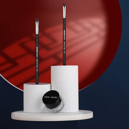 Eyeliner Makeup Brush 2PCS Makeup Angle Eyebrow Kabuki Brushes, Portable Eye Powder Foundation Brush, Beauty Cosmetic Tool (E835)