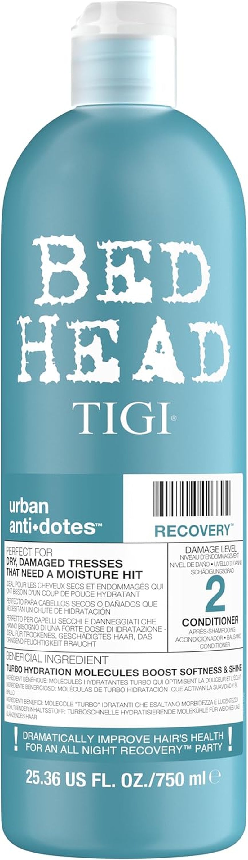 Bed Head by  Urban Antidotes Recovery 750Ml Conditioner – XXL Hydrating & Repairing Conditioner for Damaged, Dry & Brittle Hair, Smooths, Strengthens & Detangles for Salon-Quality Style & Shine
