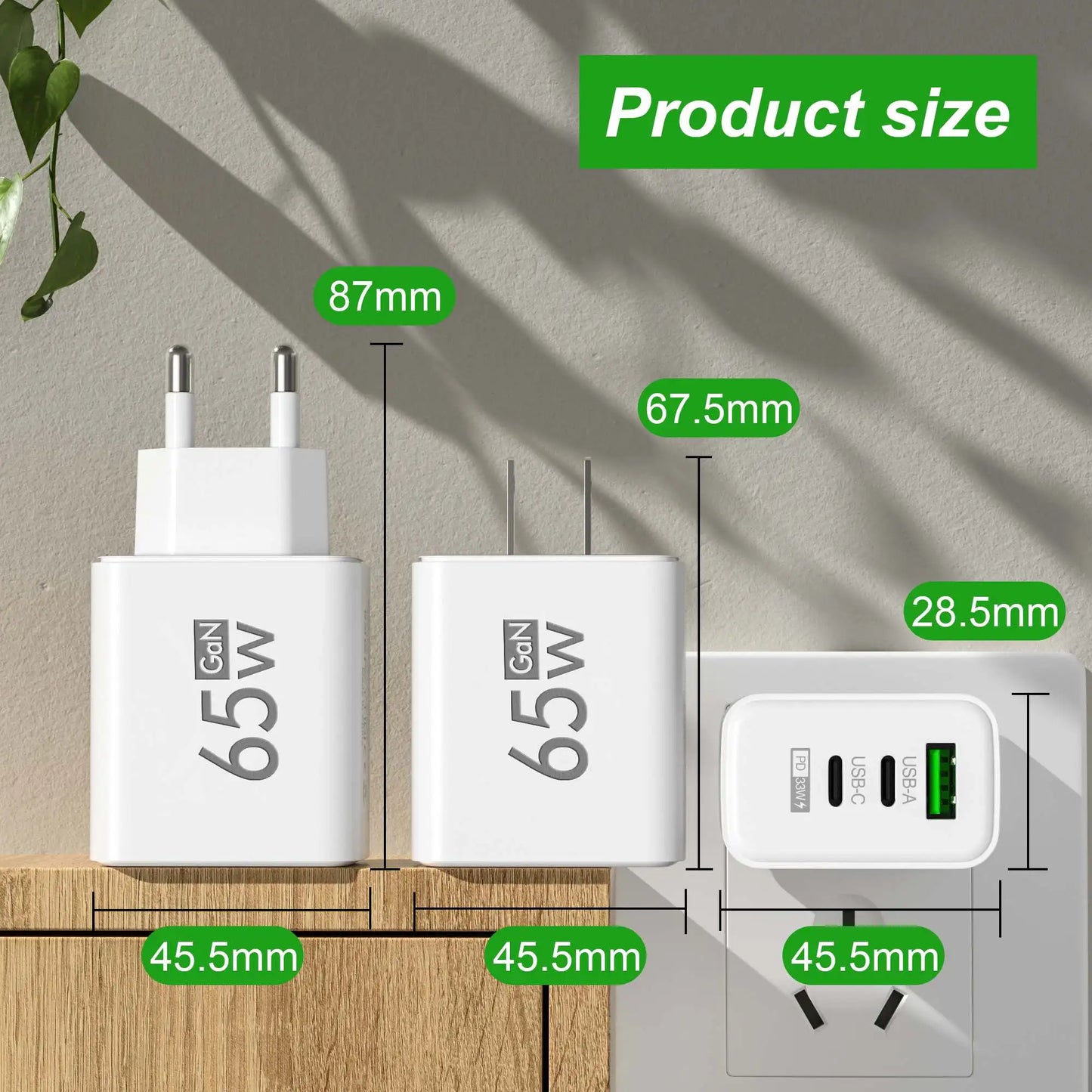 65W USB Fast Phone Charger