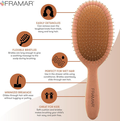 Wet Hair Brush Detangler – Curly Hair Brush Women, Hairbrushes for Women, Detangle Hairbrush, Detangling Brush Set, Detangler Hairbrush - Mojave
